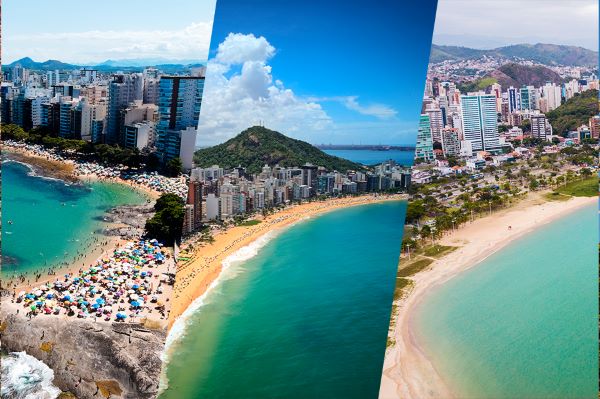 Guarapari, Vila Velha e Vitória, no Espírito Santo.